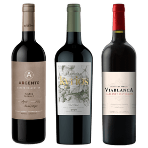 Argento Estate Collection Malbec Cabernet Franc 2020 - Staphyle Kyrios Reserva Blend 2021 - Via Blanca Reserva De Familia Cabernet Sauvignon 2019 x 3 botellas